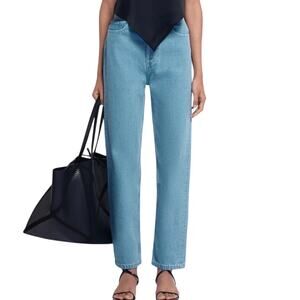 Nanushka 32 NEW Womens Straight Leg Jeans Light Blue 100% Cotton